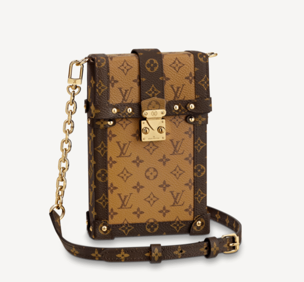 Louis Vuitton Vertical Trunk Pochette Monogram Reverse 18cm Brown