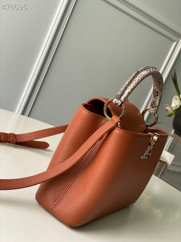 Louis Vuitton Woven Capucines Python Handle Bag 27cm Taurillon Leather Spring/Summer Collection N98388 Cognac - Image 7