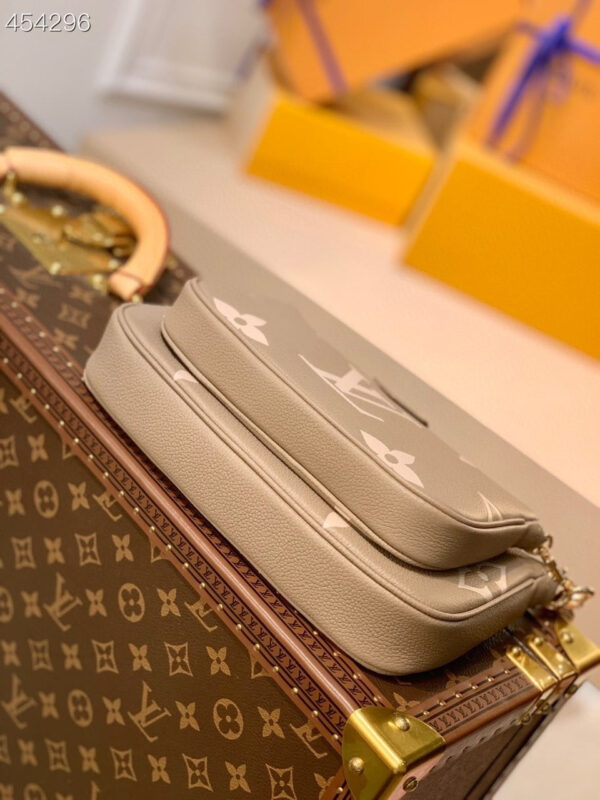 Louis Vuitton Multi Pochette Accessoires Bag 24cm Bi-Color Monogram Empreinte Spring/Summer Collection M45777 Galet - Image 7