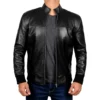 Clark Black Motorcycle Leather Bomber Jackets Men’s