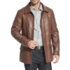 Brown Leather Trench Coat Men’s – Lambskin Leather Coats