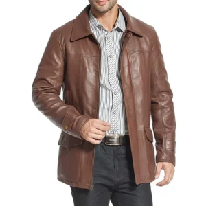 Brown Leather Trench Coat Men’s – Lambskin Leather Coats