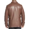 Brown Leather Trench Coat Men’s – Lambskin Leather Coats - Image 3
