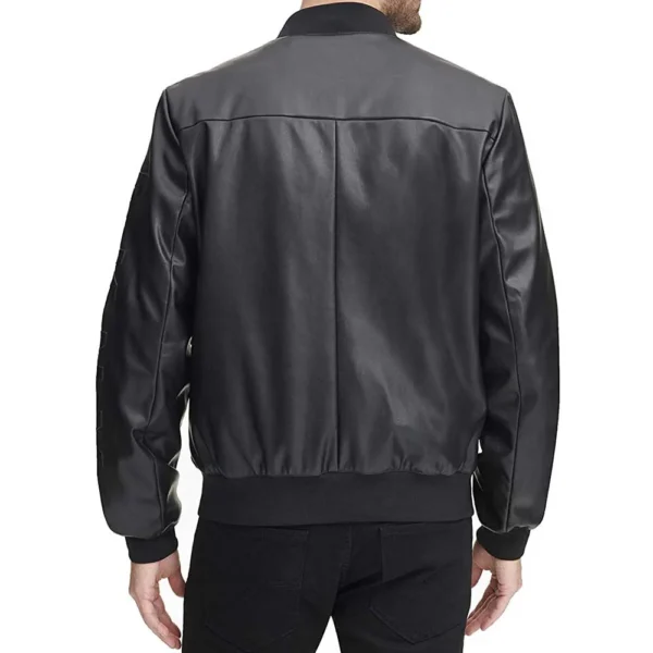 Black Men’s Genuine Leather Bomber Jacket – Real Leather Jacket - Image 5