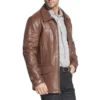 Brown Leather Trench Coat Men’s – Lambskin Leather Coats - Image 4