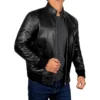 Clark Black Motorcycle Leather Bomber Jackets Men’s - Image 2