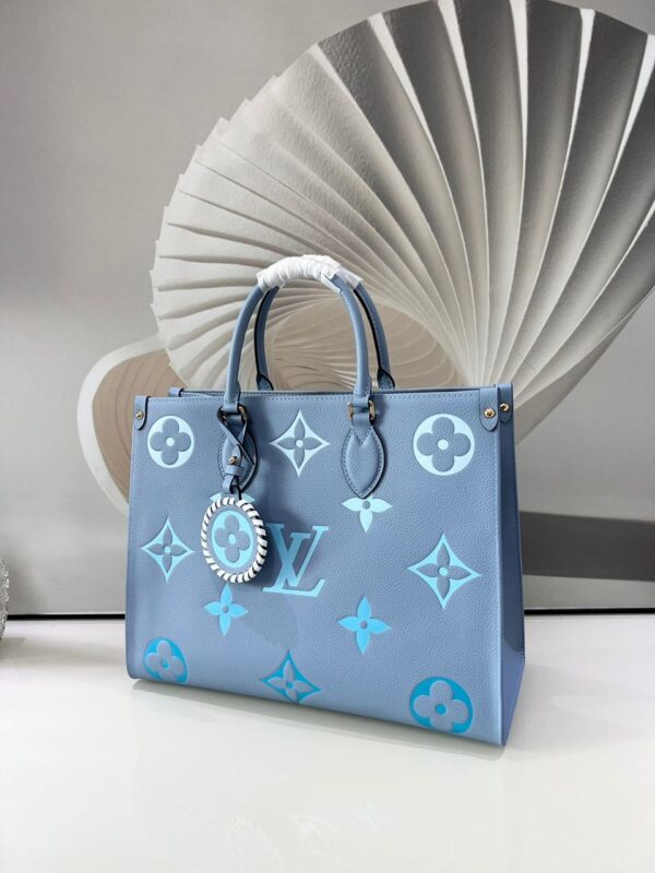 Louis Vuitton By The Pool OnTheGo MM Bag 35cm Monogram Empreinte Canvas Leather Spring/Summer Collection Blue - Image 9