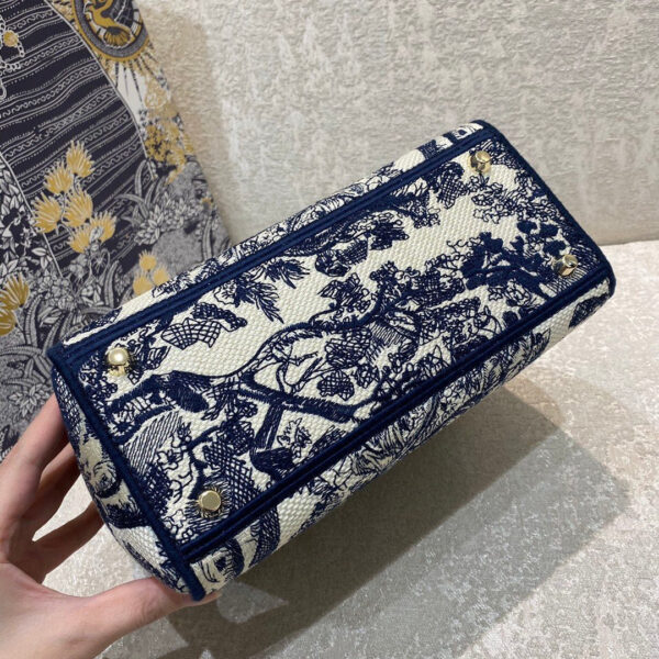 Christian Dior Medium Lady D-Lite Bag 24cm Blue - Image 6