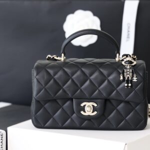 Chanel Mini Flapbag With Top Handle AS2431 20cm Black