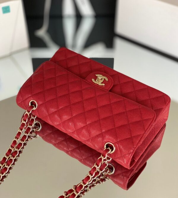 Chanel Classic Flapbag Gold Hardware 26cm Red - Image 4