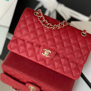 Chanel Classic Flapbag Gold Hardware 26cm Red