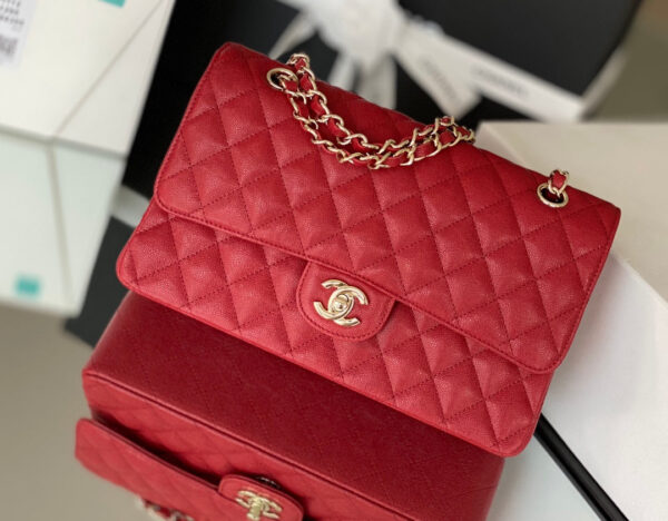 Chanel Classic Flapbag Gold Hardware 26cm Red