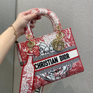 Christian Dior Medium Lady D-Lite Bag 24cm Red