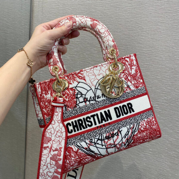Christian Dior Medium Lady D-Lite Bag 24cm Red