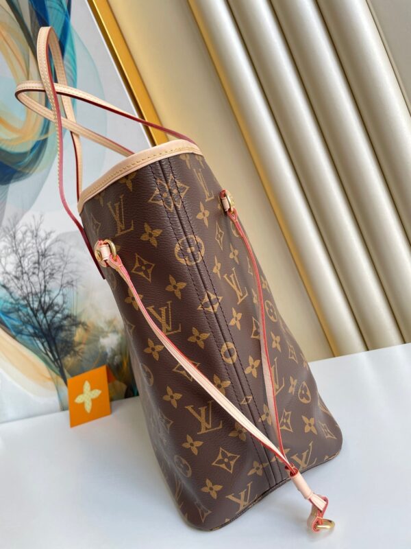 Louis Vuitton Neverfull MM Bag 32cm Damier Azur Canvas Fall/Winter Collection N41361, Red - Image 2