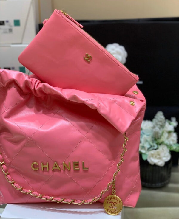Chanel 22 Large Handbag 37cm Pink - Image 4