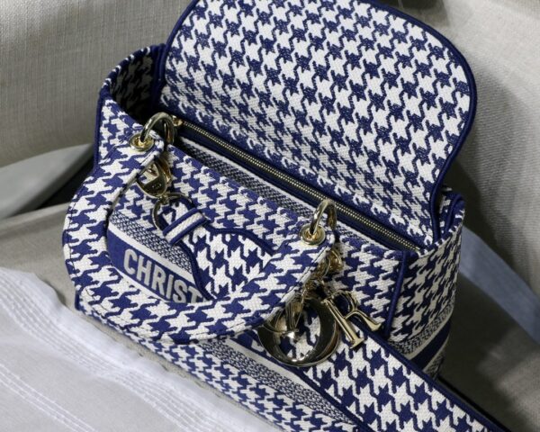 Christian Dior Medium Lady D-Lite Bag 24cm Blue - Image 7