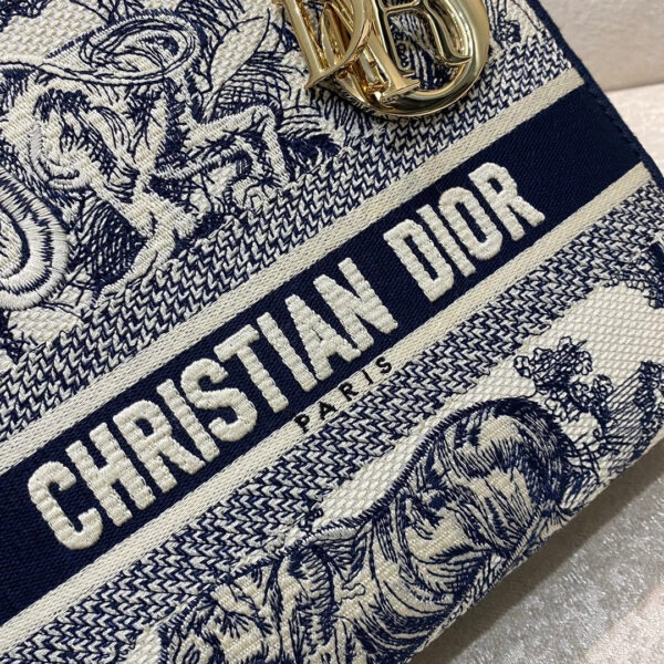 Christian Dior Medium Lady D-Lite Bag 24cm Blue - Image 7