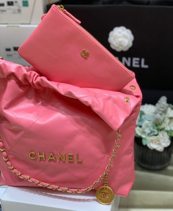 Chanel 22 Large Handbag 37cm Pink - Image 3