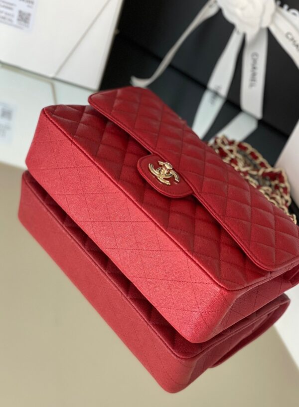 Chanel Classic Flapbag Gold Hardware 26cm Red - Image 3