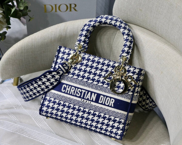 Christian Dior Medium Lady D-Lite Bag 24cm Blue