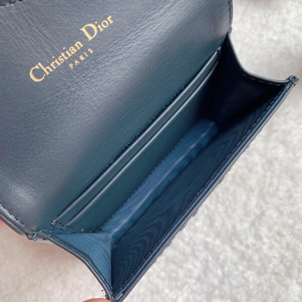 Christian Dior Saddle Flap Card Holder Black Wallet 11cm - Image 8