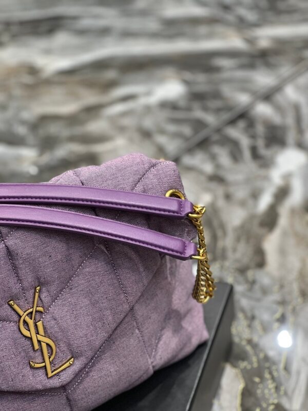 Saint Laurent Puffer Small Chain Bag In Denim 35cm - Image 3