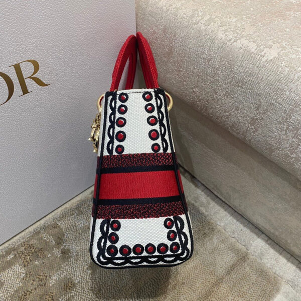 Christian Dior Medium Lady D-Lite Bag 24cm Red - Image 10