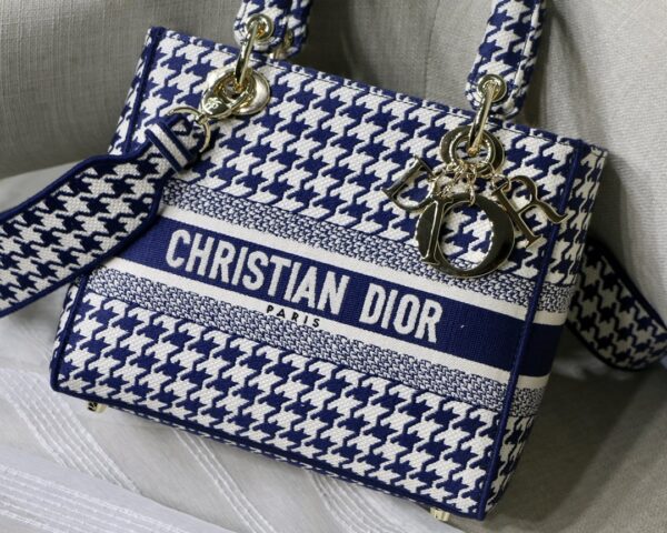 Christian Dior Medium Lady D-Lite Bag 24cm Blue - Image 9