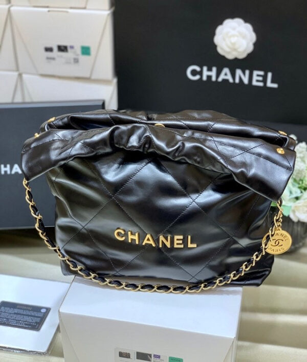 Chanel 22 Large Handbag 37cm Black - Image 3