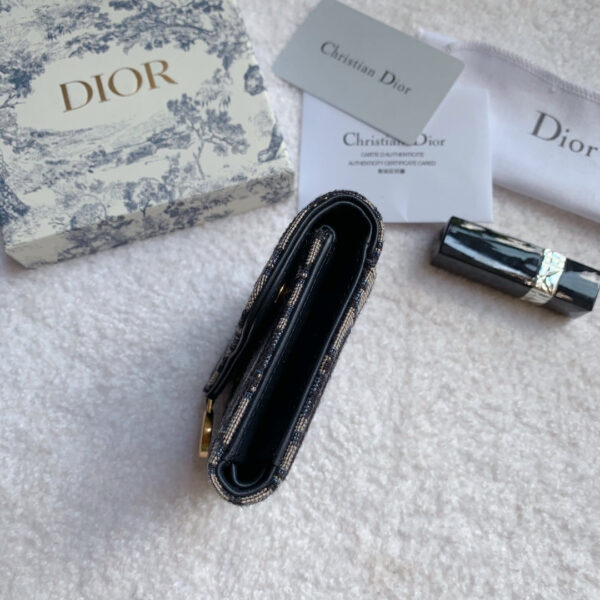 Christian Dior Saddle Flap Card Holder Black Wallet 11cm - Image 9