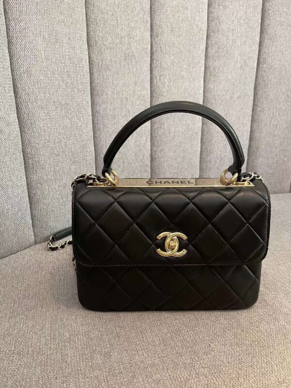 Chanel Classic Flap Bag Gold Hardware 25cm Black - Image 9