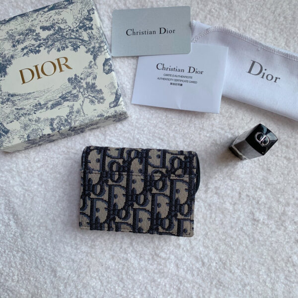 Christian Dior Saddle Flap Card Holder Black Wallet 11cm - Image 9